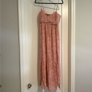 Abercrombie & Fitch Pink Spaghetti Strap Maxi Sundress